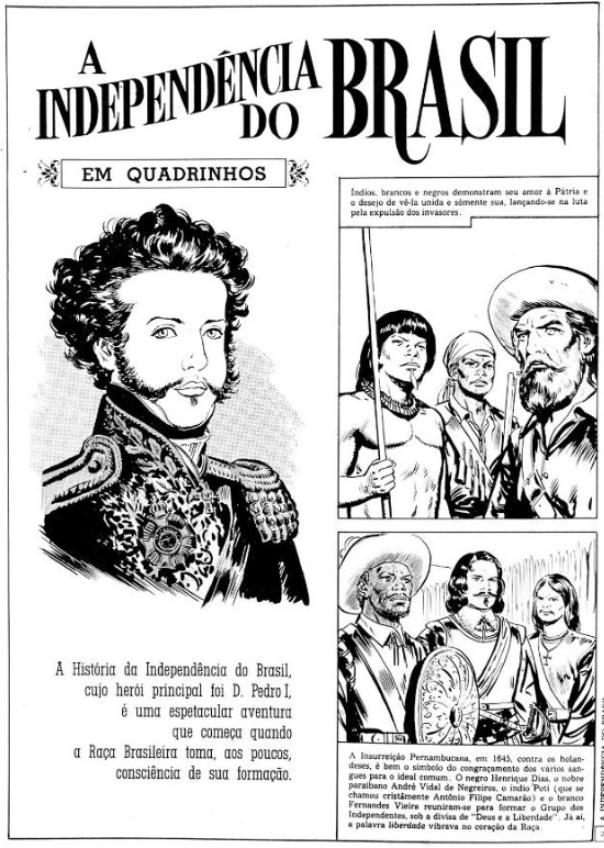 plano critico a independência do Brasil em quadrinhos D. Pedro, heróis