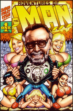 Adventures of The Man (arte: Chuck Frazier). Paródia de X-Men para Stan Lee.