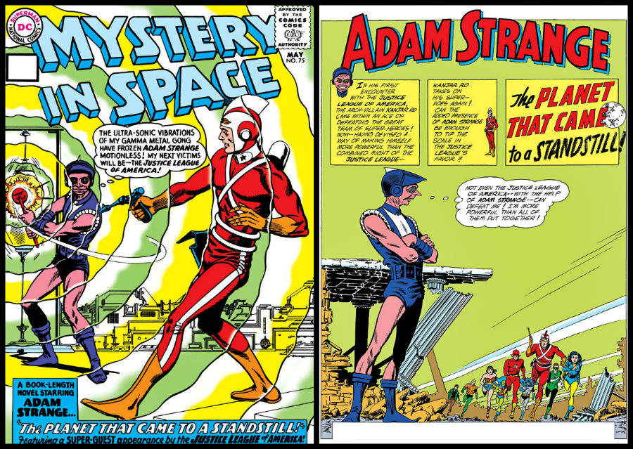 plano critico adam strange e liga da justiça mistery in space