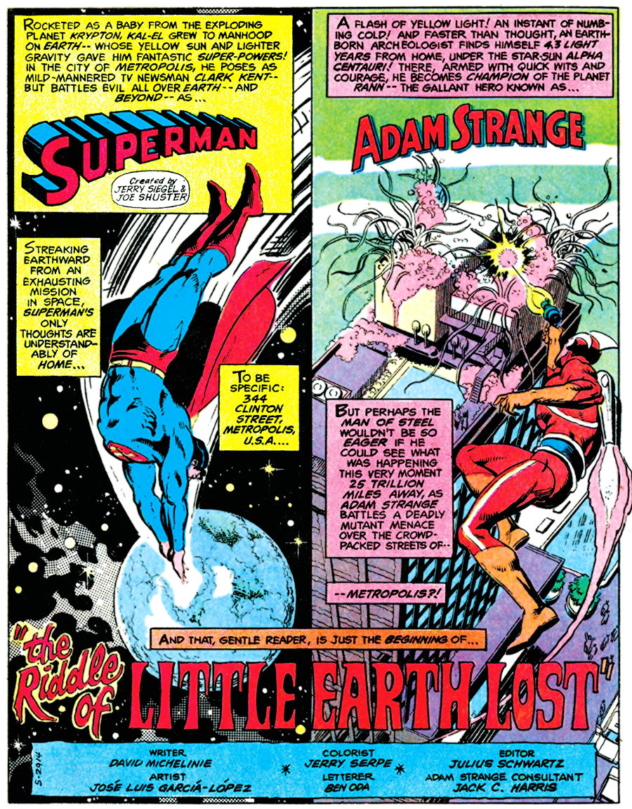 Plano Crítico Superman e Adam Strange DC comics Presents