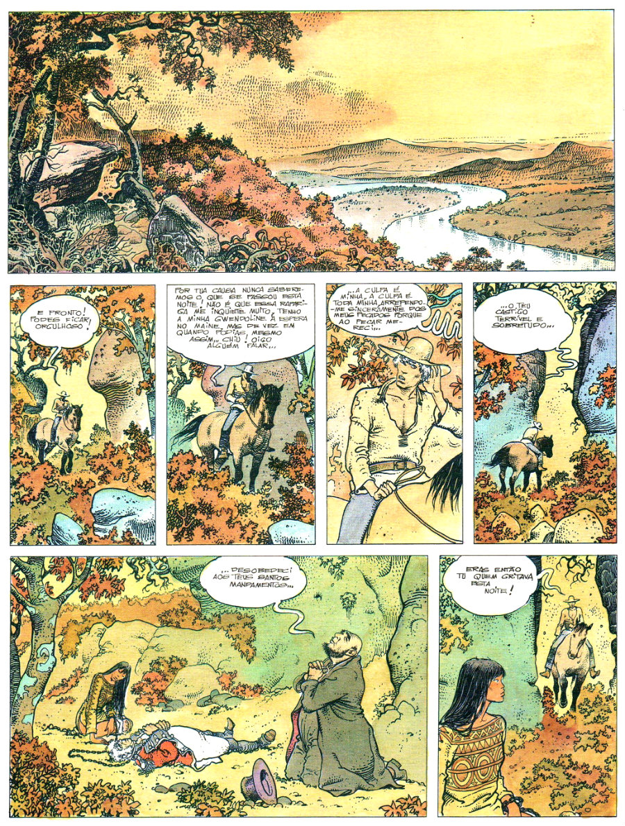 Milo Manara - PTxxxx - Quatro Dedos -plano critico cena da floresta