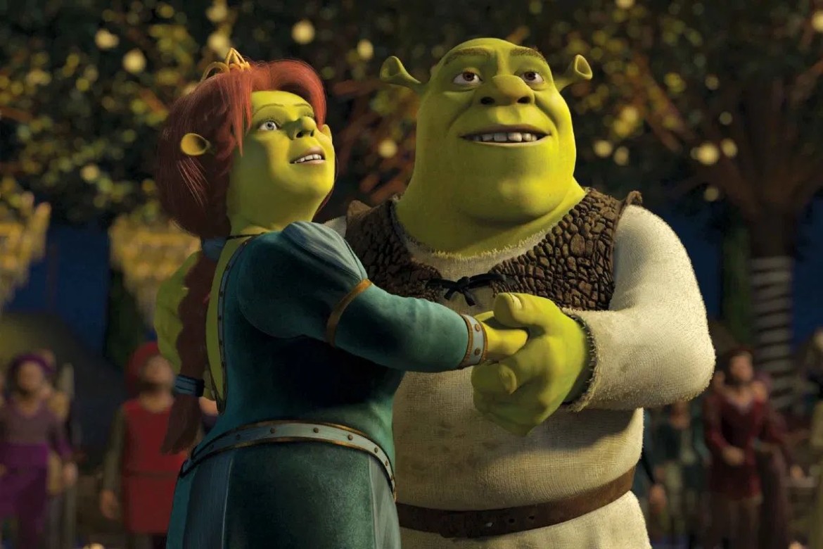 Shrek: Amor, você foi pro pântano hoje? Fiona: Não. Shrek: E esse